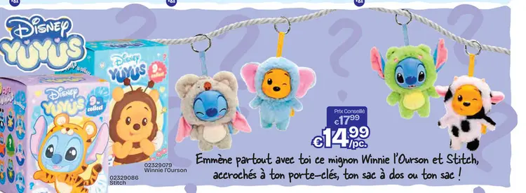 Offre: Disney YUYUS Winnie l'Ourson et Stitch porte-