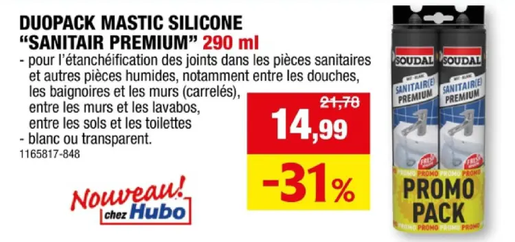 Offre: Duopack mastic silicone "sanitair premium"