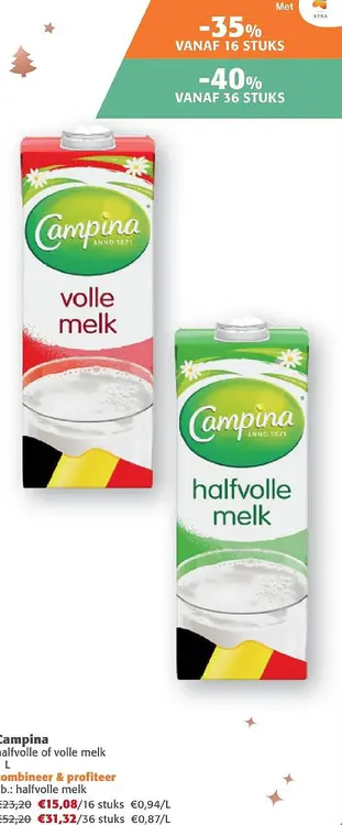 Promotie: Campina halfvolle of volle melk