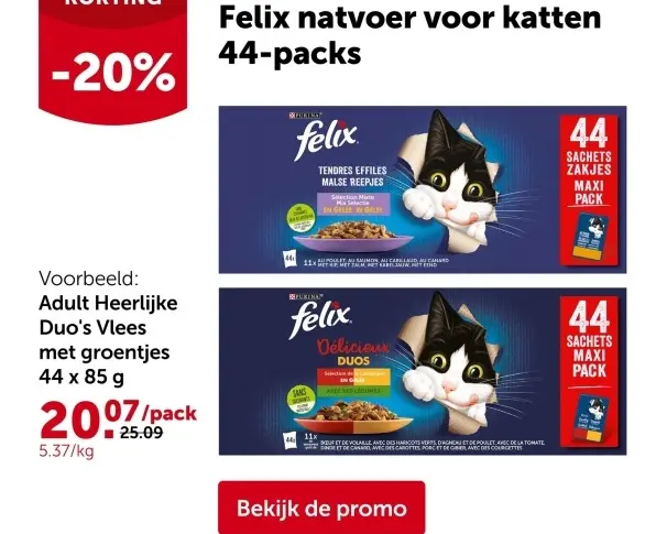Promotie: Felix natvoer voor katten
