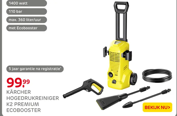 Aanbieding: Kärcher hogedrukreiniger k2 premium ecobooste