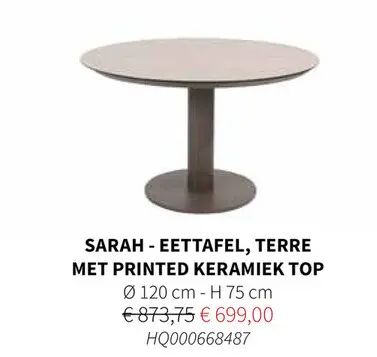 Promotie: Sarah - eettafel, terre
