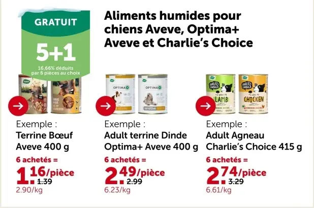 Offre: Aliments humides pour chiens