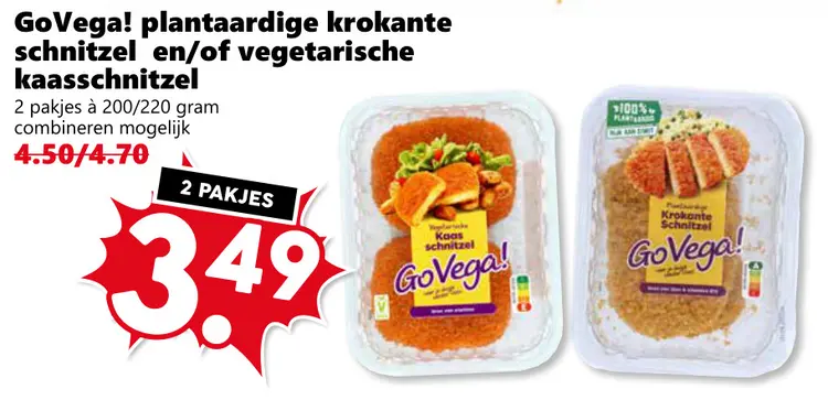 Aanbieding: Plantaardige krokante schnitzel en/of vegetarische kaasschnitzel
