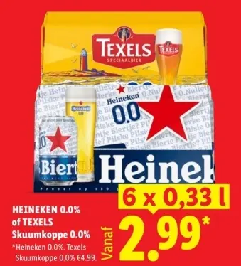 Aanbieding: Heineken 0.0% of Texels Skuumkoppe 0.0%