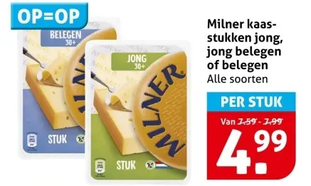 Aanbieding: Milner kaas-stukken