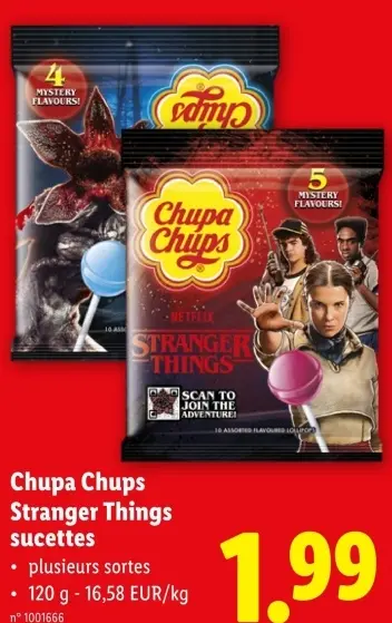 Offre: Chupa Chups Stranger Things sucettes