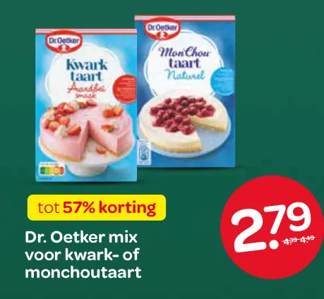 Aanbieding: Dr. Oetker mix voor kwark- of monchoutaart