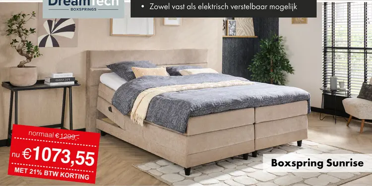 Aanbieding: Sunrise boxspring taupe