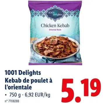 Offre: Kebab de poulet à l'orientale