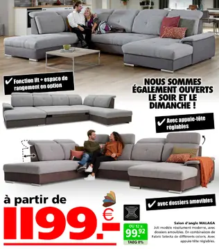 Offre: Salon d'angle MALAGA