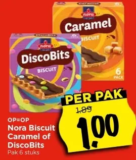 Aanbieding: Nora Biscuit Caramel of DiscoBits