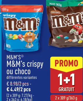 Offre: M&M's crispy ou choco