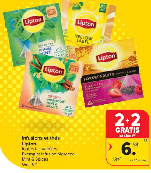 Offre: Infusions et thés Lipton