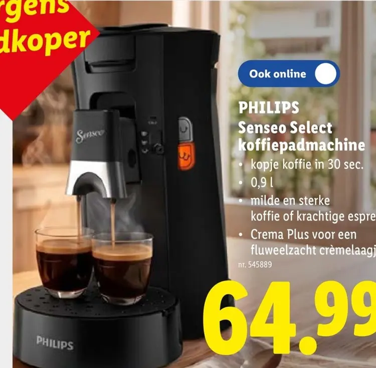 Promotie: Senseo Select koffiepadmachine