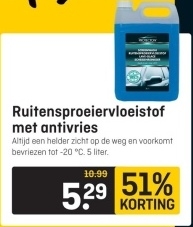 Aanbieding: Ruitensproeiervloeistof met antivries