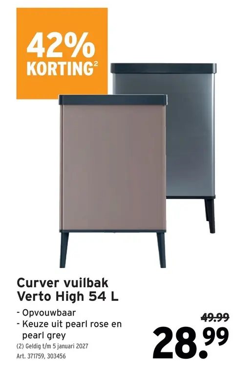 Promotie: Curver vuilbak Verto High