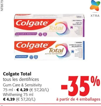 Offre: Colgate Total tous les dentifrices