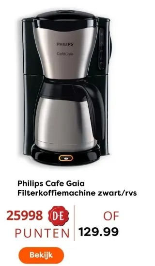Aanbieding: Cafe Gaia Filterkoffiemachine zwart/rvs