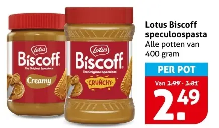 Aanbieding: Biscoff speculoospasta