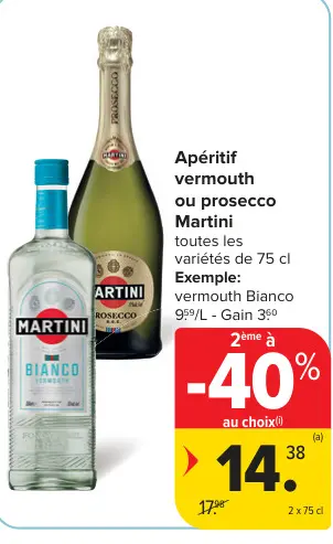 Offre: Apéritif vermouth ou prosecco