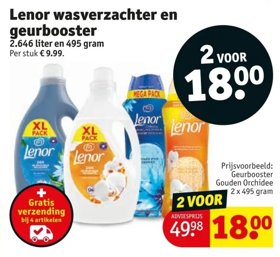 Aanbieding: Lenor wasverzachter en geurbooster