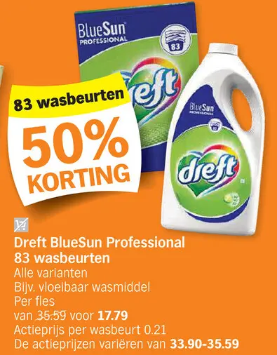 Promotie: Dreft BlueSun Professional 83 wasbeurten
