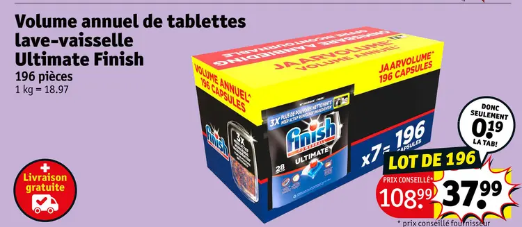 Offre: Tablettes lave-vaisselle Ultimate Finish