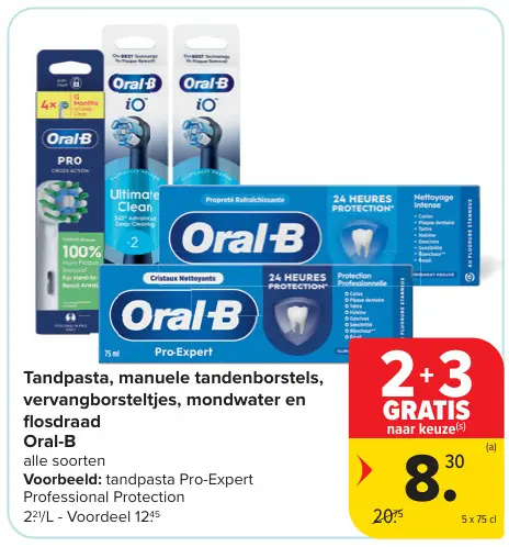 Promotie: Tandpasta, manuele tandenborstels, vervangborsteltjes, mondwater en flosdraad