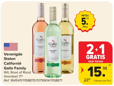 Aanbieding: Gallo Family Wit, Rosé of Rood