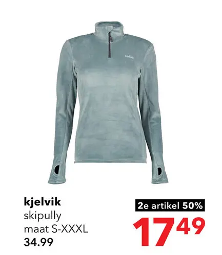 Aanbieding: Kjelvik dames skipully UV-werend blauw