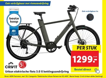 Aanbieding: Urban elektrische fiets 3.0 X kettingaandrijving