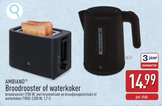 Promotie: Broodrooster of waterkoker
