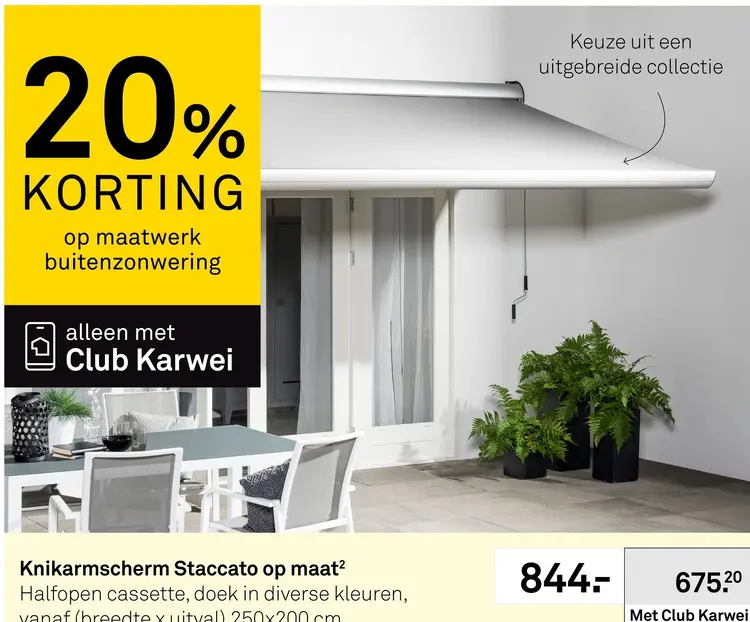 Aanbieding: Knikarmscherm Staccato op maat