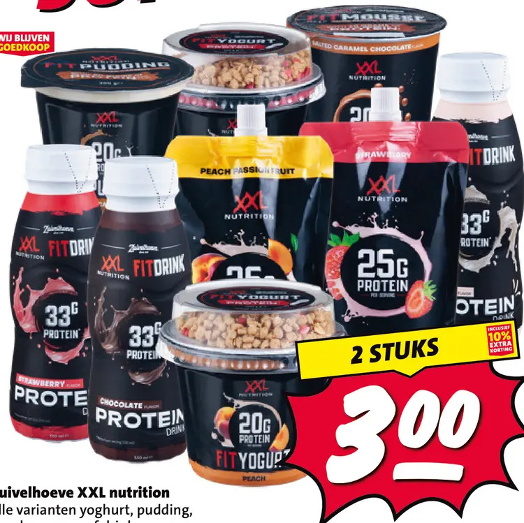 Aanbieding: XXL nutrition alle varianten yoghurt, pudding, quark, mousse of drink