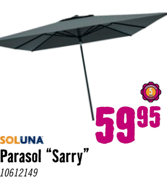 Aanbieding: SOLUNA Parasol Sarry polyesther grijs 250x250 cm