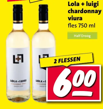 Aanbieding: Lola + Luigi chardonnay viura