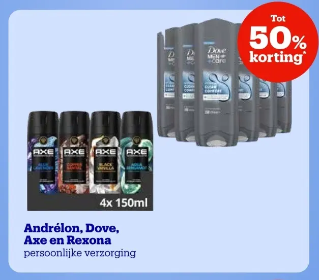 Aanbieding: Andrélon, Dove, Axe en Rexona persoonlijke verzorging