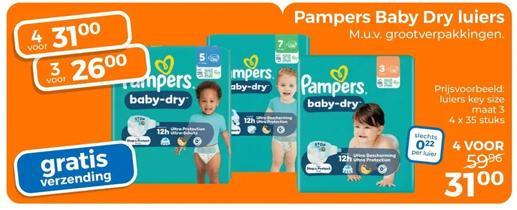 Aanbieding: Baby Dry luiers