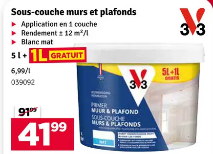 Offre: Sous-couche murs et plafonds