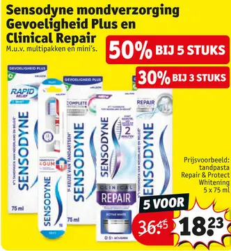 Aanbieding: Sensodyne mondverzorging Gevoeligheid Plus en Clinical Repair