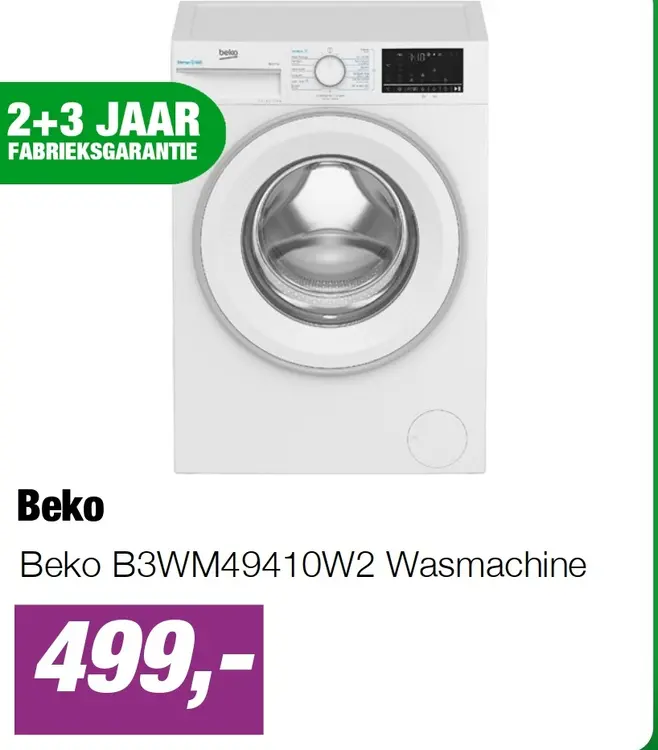 Aanbieding: Beko B3WM49410W2 Wasmachine