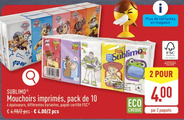 Offre: Mouchoirs imprimés