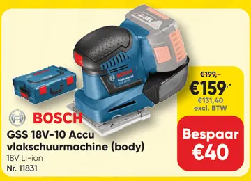 Aanbieding: GSS 18V-10 Accu vlakschuurmachine (body)