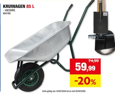 Promotie: AVR kruiwagen 85L verzinkt