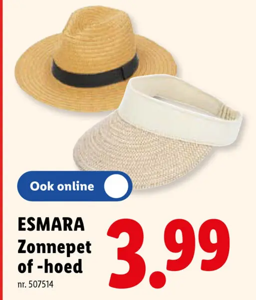 Promotie: Zonnepet of-hoed