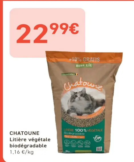 Offre: Litière végétale biodégradable