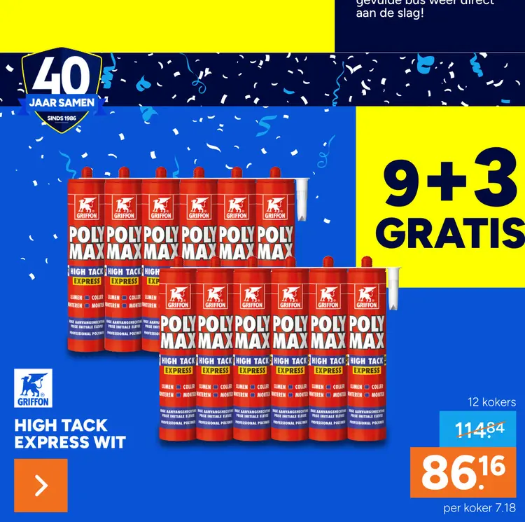 Aanbieding: Poly max high tack express wit