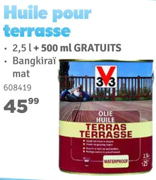 Offre: Huile pour terrasse