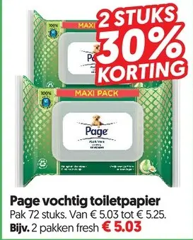 Aanbieding: Vochtig toiletpapier